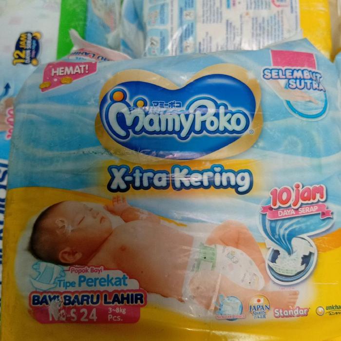 MamyPoko X-tra Kering Bayi Baru Lahir No.524 Tipe Perekat 10 Jam Daya Serap Hemat!