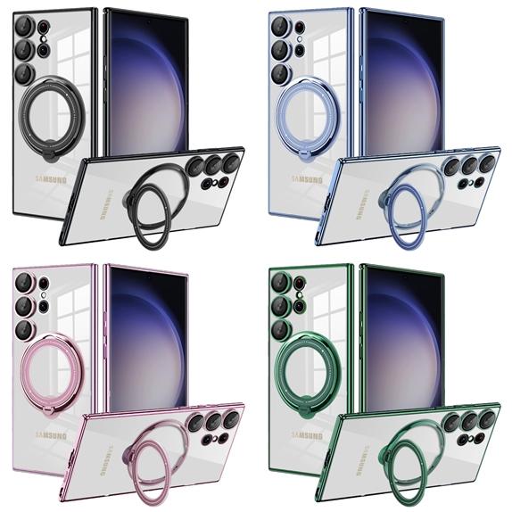 Case Samsung S24 S24 PLUS S24 ULTRA S23 ULTRA LUXURY RING PLATING Silikon Magnetic Miror Casing