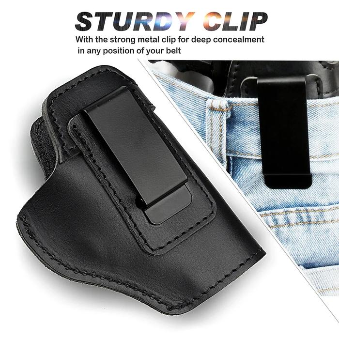 Left and Right Hunting Leather Holster Conceal Carry Paintball IWB Holster for Glock 17 19 43X/Sig P