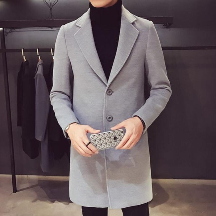 ORIGINAL Jas jubah blazer panjang pria keren long coat selutut terbaru