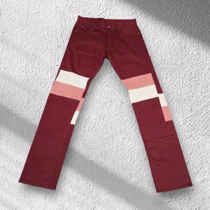 Abahouse & Co Ecru Series Patchwork Maroon/Peach/White Japanese Denim Original