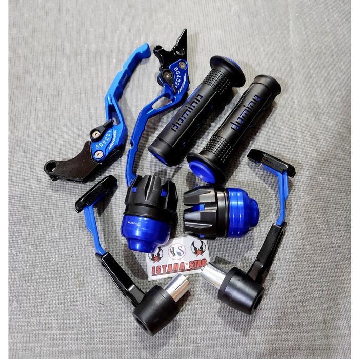 Paket Variasi 4 Item Handle CNC Setelan + Proguard Robot + Jalu As Roda + Handgrip Domino Nmax Vixio