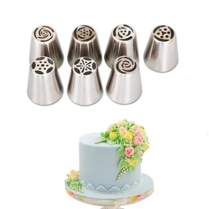 Isi 7 Set Spuit Piping Dengan Bahan Stainless Spuit Kue Sus
