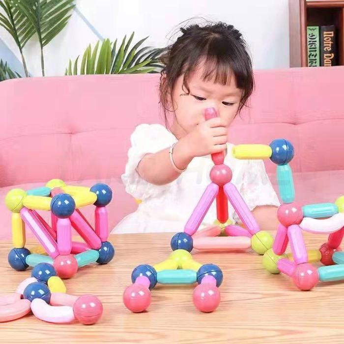 Diy Mainan Magnet Stick Balls Magnetic Building Blocks/Magnetic Stick Merakit Mainan Anak Magnetic B