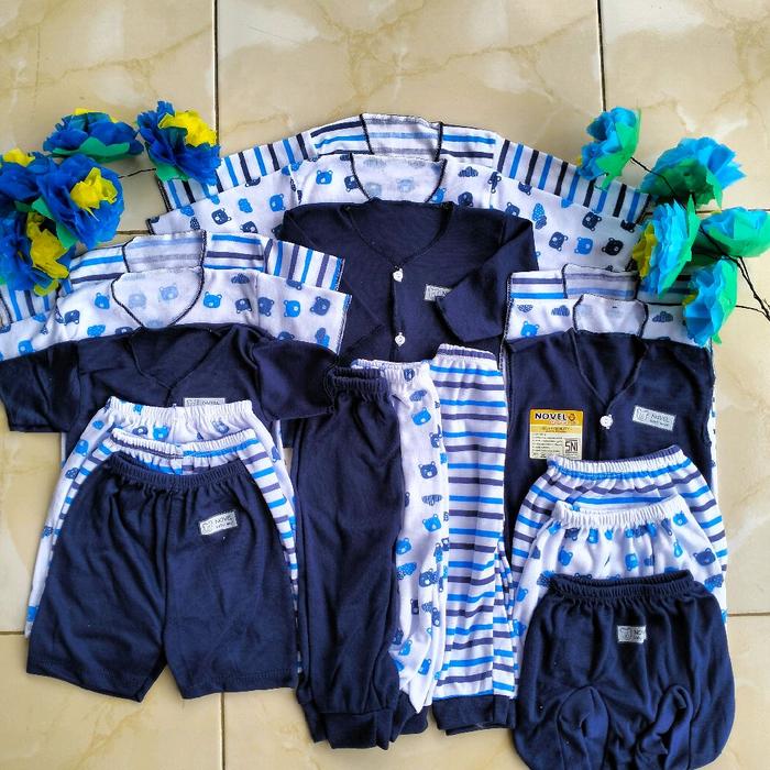 18 pcs setelan baju bayi newborn 0-3 bulan laki laki perempuan novel SNI