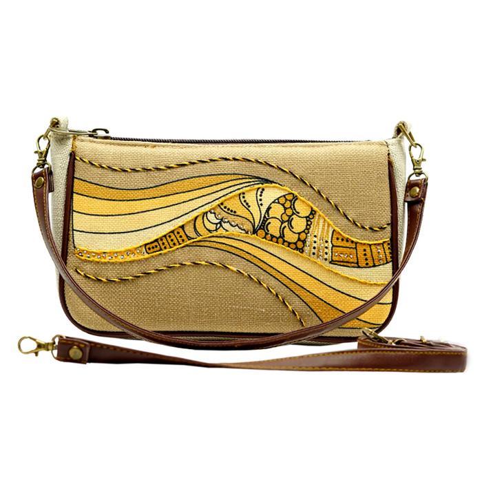 MARAWA Tenzo - Solete Shoulder Bag Tas Etnik Mini Wanita Handmade Cream