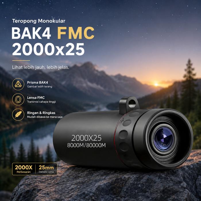 MalakuMall | Teropong Monokular HD | BAK4 FMC Portable | Alat Lihat Outdoor