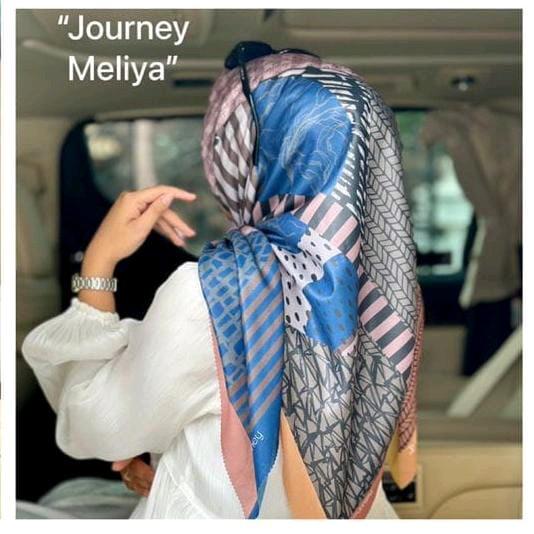 HIJAB JOURNEY MELIYA -KERUDUNG SEGI EMPAT SIZE 115X115 BY JOURNEY SCARVES Mewah Lembut