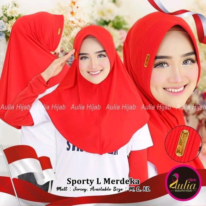 Hijab Sport Hamidah Aulia Zhanita Jilbab Instan Ped - Bergo Instan Non Ped Segitiga Jersey