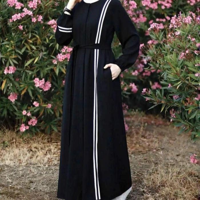 Abaya Remaja Premium Gamis Turkey Hitam Lembut Dress Wanita Polos Muslim Putih Turki Umroh Mewah Ara