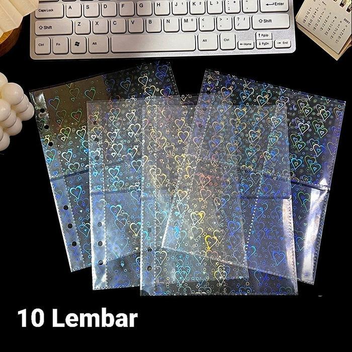 (10 LEMBAR) SLEEVE HOLOGRAM LASER BINDER A5 PHOTOCARD Plastik - 4P LOVER Hologram, isi 10 lembar