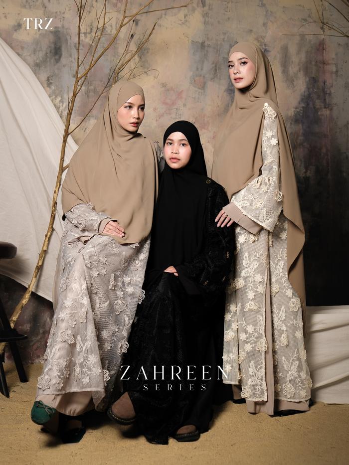 TRZ - Zahreen Abaya - Inner Outer Brukat - Gamis Abaya Set