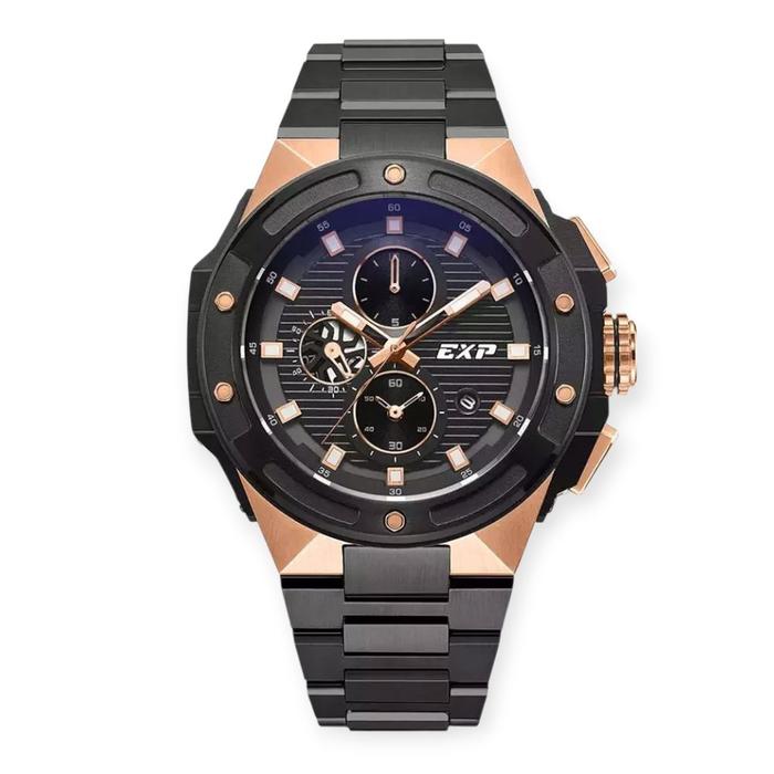 Expedition E6818M Black Rosegold Jam Tangan Cowok Original