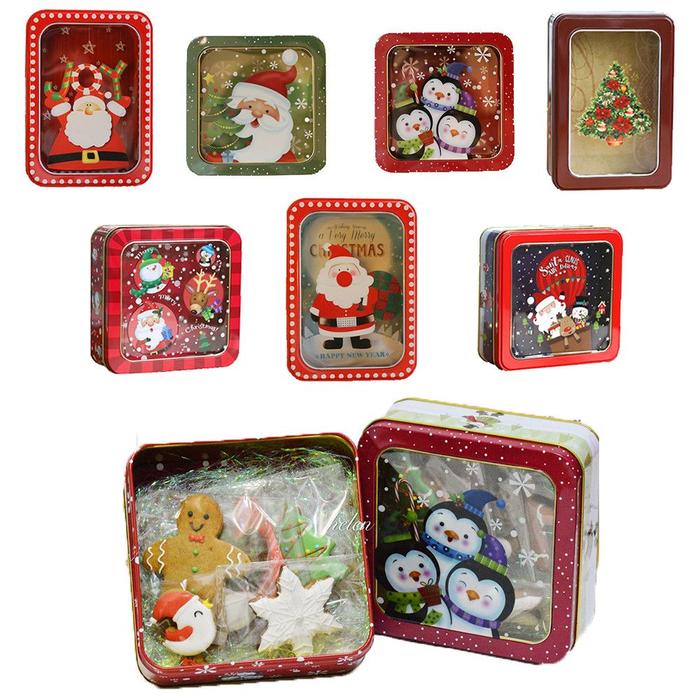 Container Cookies Box Santa Claus Snowman Packaging Tin Box Candy Box