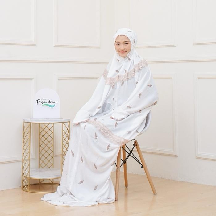 (BEST SELLER) MUKENA LAJURAN Dewasa RAYON Bordir CEMARA Cantik