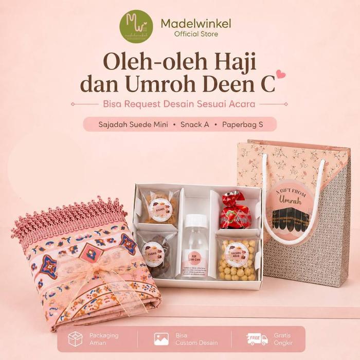 [Madelwinkel - Deen C] Hampers Haji & Umroh | Sajadah Suede, Snack & Air Zam Zam | Souvenir + Paperb