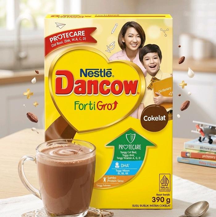 Dancow Fartigro 390g, susu Bubuk Cokelat