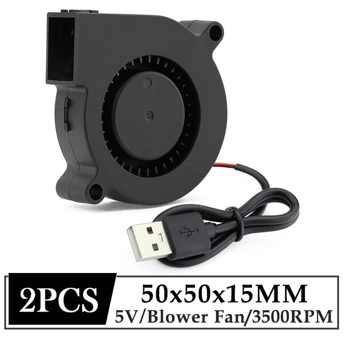 2PCS Gdstime PC Computer Cooling Cooler 5V USB 5015 50x50x15mm 50MM Blower Turbo Fan