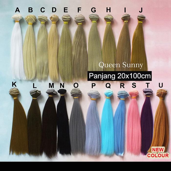 Doll Hair Wig Rambut Palsu Lurus Ukuran 20x100cm DIY Boneka SD BJD Doll Barbie Hair Wefts