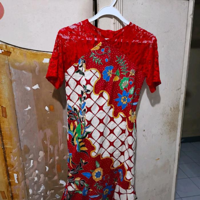 Dress Batik Brokat Wanita