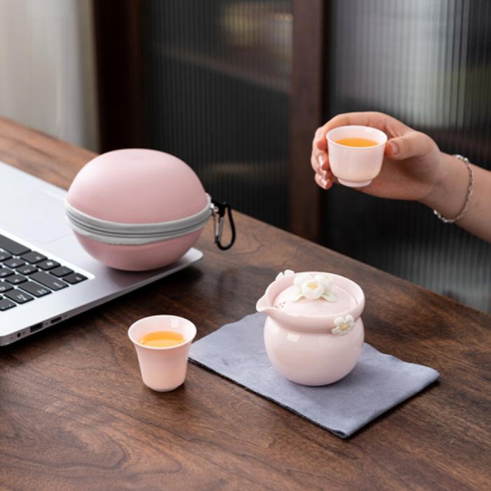 Portable Teapot Set Chinese Kung Fu Tea Set Ceramic Portable Teapot