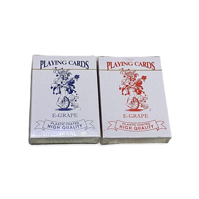E-Grape Kartu Remi Playing Card High Quality Material Plastic PVC Tahan Air Fleksibel 54 Buah 57 x 8