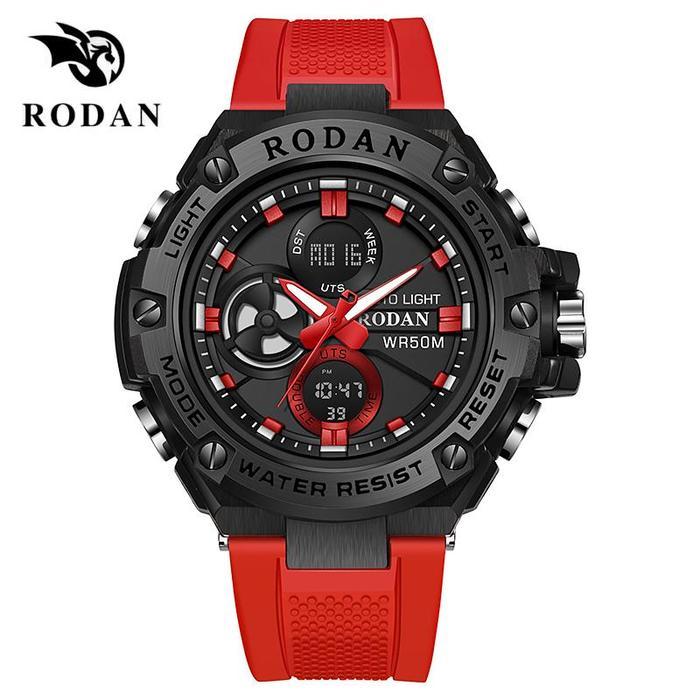 RODAN 8001  JAM TANGAN SPORT PRIA  FREE BOX Watches unisex Kaca Stainless