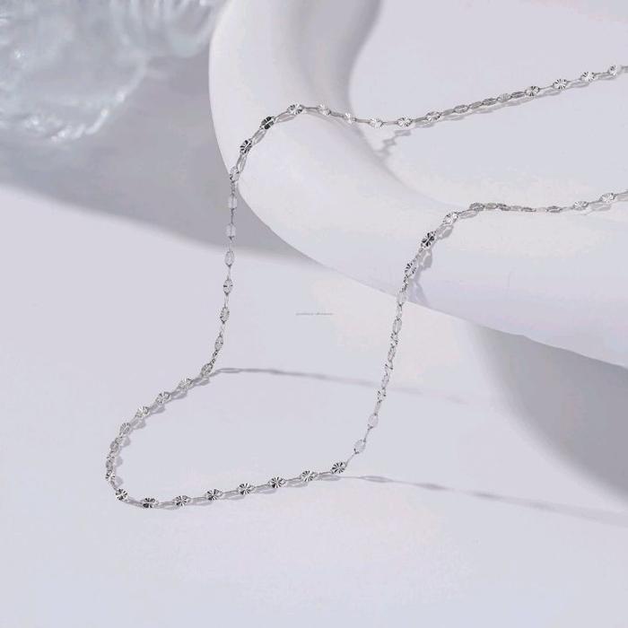 Kalung Titanium model Pecah kopi Silver dan gold Pria dan Wanita ( K. pecah kopi)