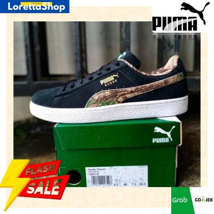 sepatu puma suede size 42 sneaker black army