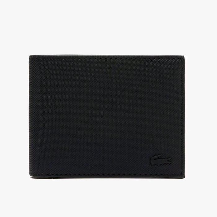 LACOSTE Men's Classic Small Folding Wallet Original Dompet Pria - Black