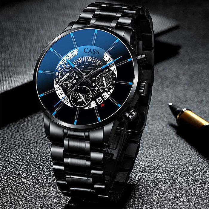 PROMO!! Jam Tangan Parlent Pria Original Jam tangan kalender pita baja bisnis tiga mata dan enam ja