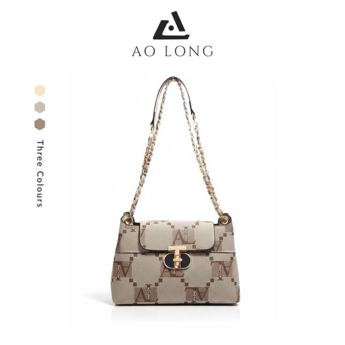 AOLONG Adikta 8983# - Tas Selempang Wanita Bahan Kulit PU Leather Muat Dompet Panjang Hp Bisa COD SL