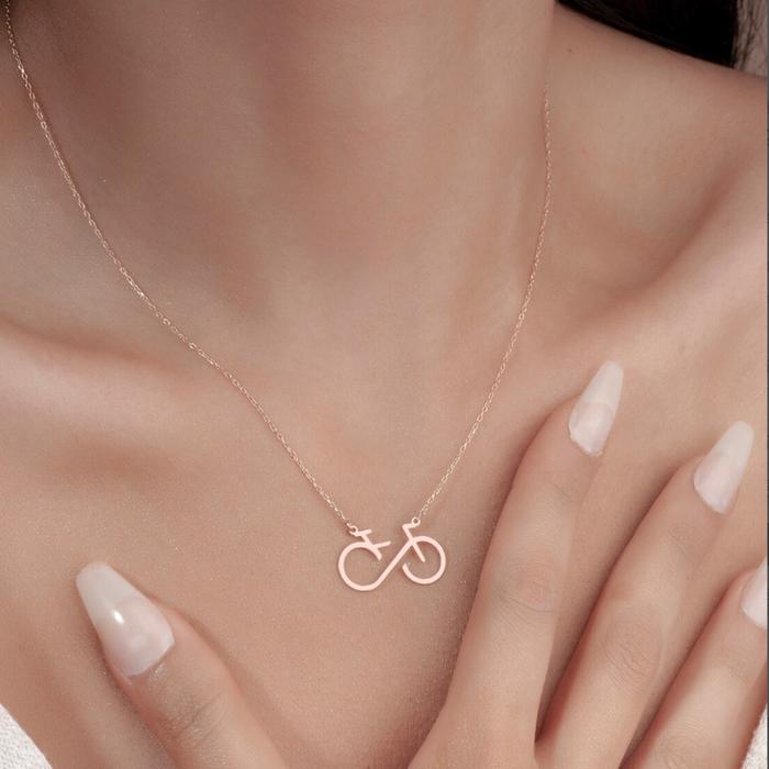 Infinite bicycle necklace, bicycle pendant, bicycle inspiration, pendant, bicycle rider necklace, bi