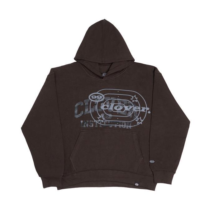 "UNIVERSITY" OVERSIZED BROWN HOODIE 99CLOVER