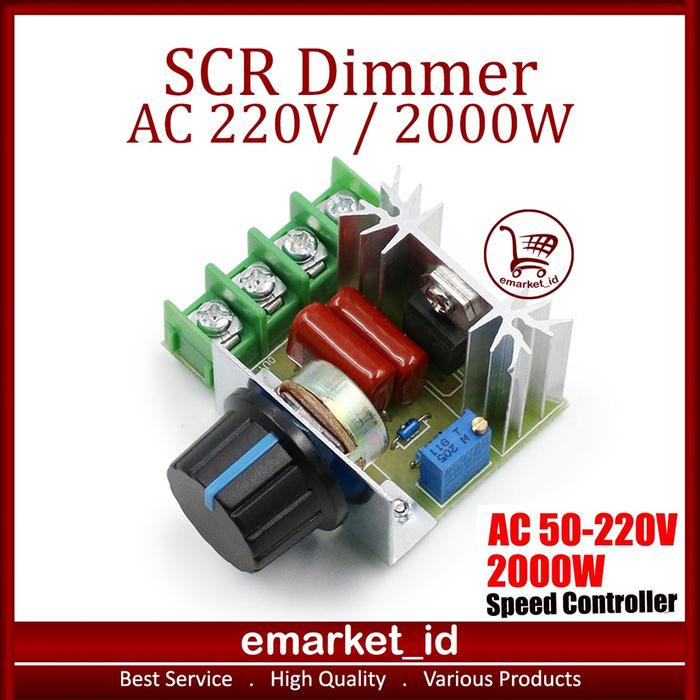 Dimmer SCR 2000W AC Voltage / Regulator Speed Controller PWM Motor Suhu Pemanas / Motor Pengatur