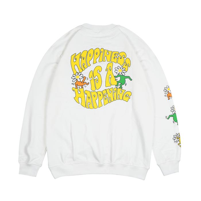 Naughty Badclub White Crewneck Happiness
