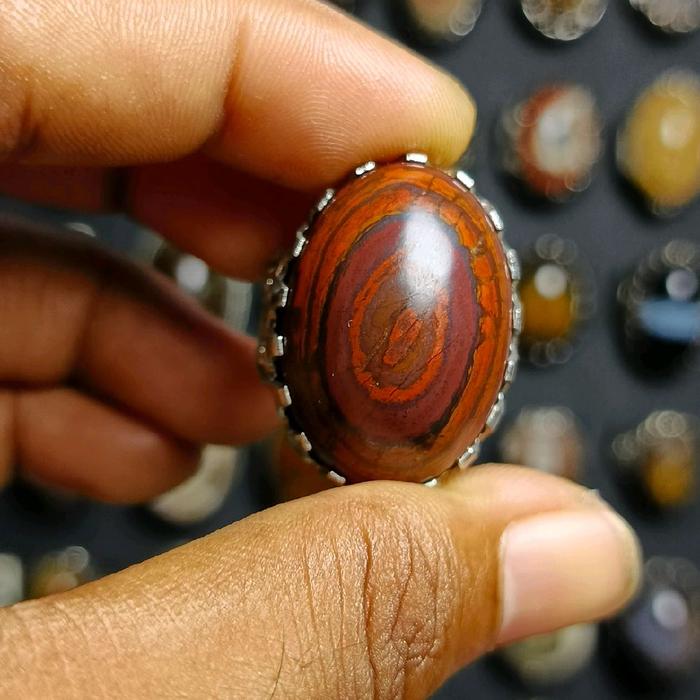 Cincin Batu Akik Merah Ati Ayam Puser Bumi HQ