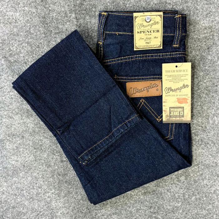 CELANA JEANS PRIA STANDAR PANJANG WRANGLER NON-STRETCH ABU DENIM PREMIUM ORIGINAL/CELANA JEANS PRIA 