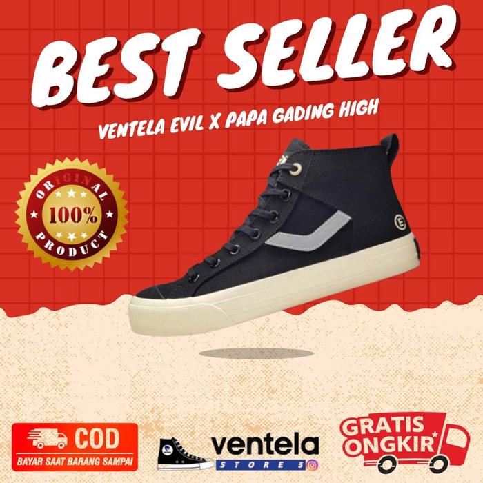 Ventela Evil x Papa Gading High Black White - All Is Well