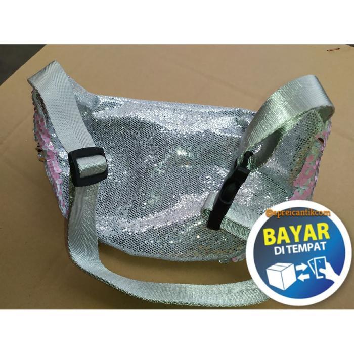 TERLENGKAP [HYS] Tas Selempang Slempang Wanita Anak Cewe Sequin Sisik Manik UNICORN - PELANGI