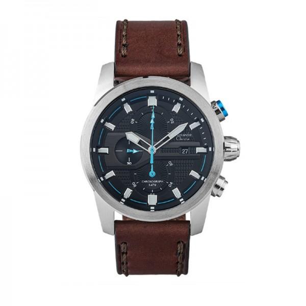 ALEXANDRE CHRISTIE AC 6562 SILVER BLACK BLUE MCLSSBABU Jam Tangan Pria