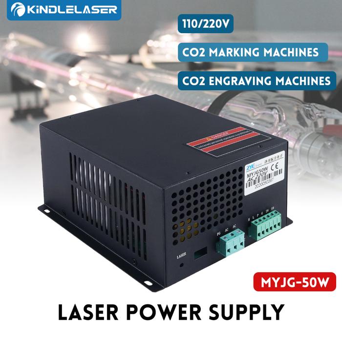 KINDLELASER 50W CO2 Laser Power Supply MYJG-50W 110V/220V for Laser