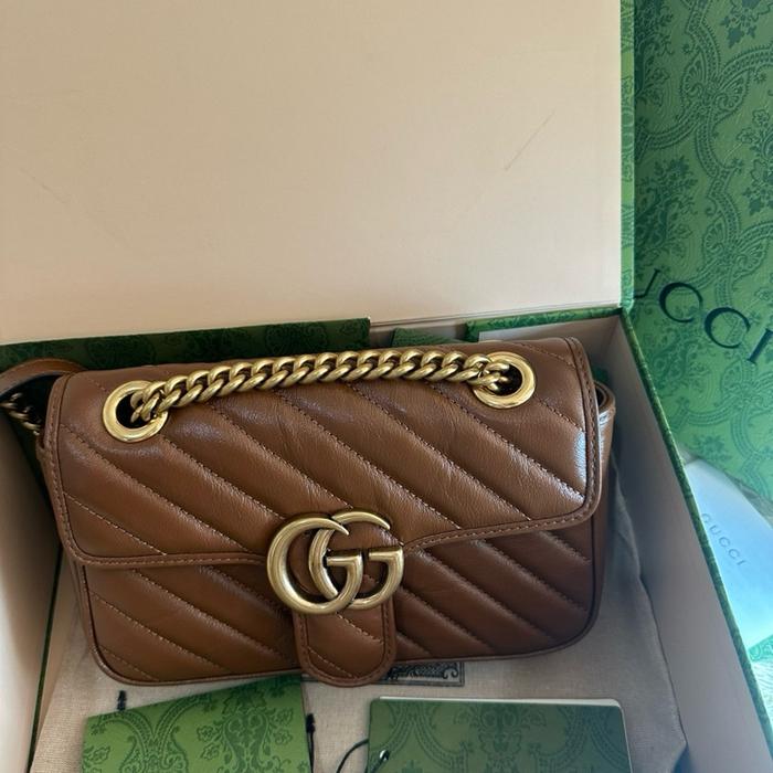 Authentic Gucci Marmont Brown GHW Preloved