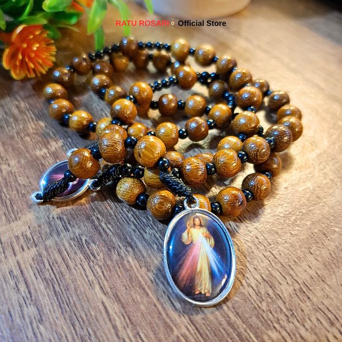 Rosario Kerahiman Ilahi Kayu Kelor Original / Rosario Kerahiman Ilahi Doa Koronka / Rosario Koronka