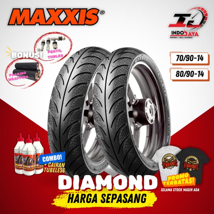 Baru [PAKET MURAH SEPASANG] BAN MAXXIS DIAMOND MA-3DN TUBELESS (70/90-14 & 80/90-14) MA 3DN / BAN LU