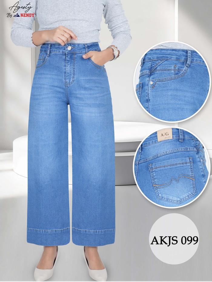 AGESTY BY KENDY - Jeans Kulot 7/9 - AKJS099 - AKJS100 - Denim Stretch Nyaman & Stylish untuk Wanita