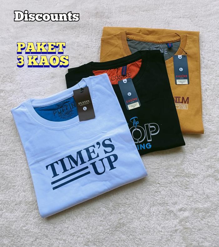 PAKET 3 PCS KAOS ANAK LAKI-LAKI 10-15 TH// KAOS ORIGINaAL PUFFIN COSSIN// KAOS OBLONG ANAK TANGGUNG/