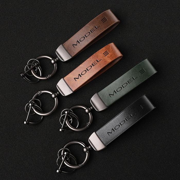Luxury Genuine Leather Keychain Car Key Ring Holder Jewelry Custom