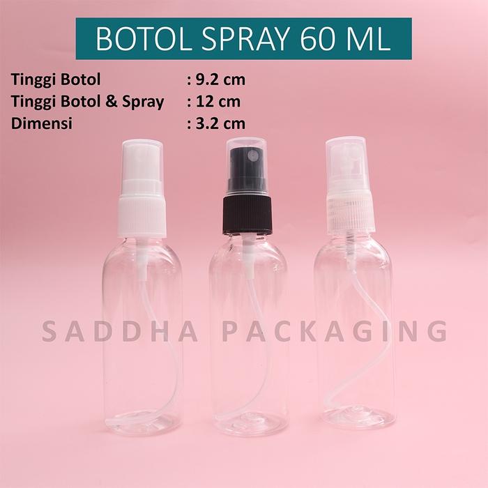 Botol Spray 60ml Bening PET / Botol 60ml Spray Bening PET /Botol Spray