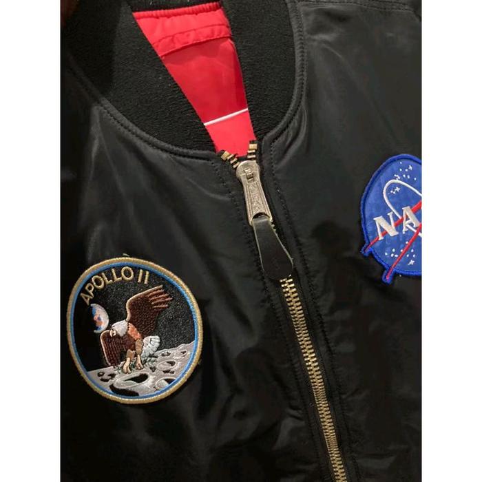 Bomber Alpha Industries Ma 1 Jaket Tebal Hitam Pria size : L